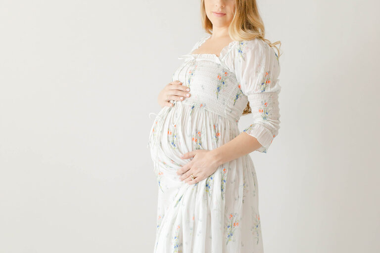 image of expecting mama in natural light birmingham maternity photographer studio